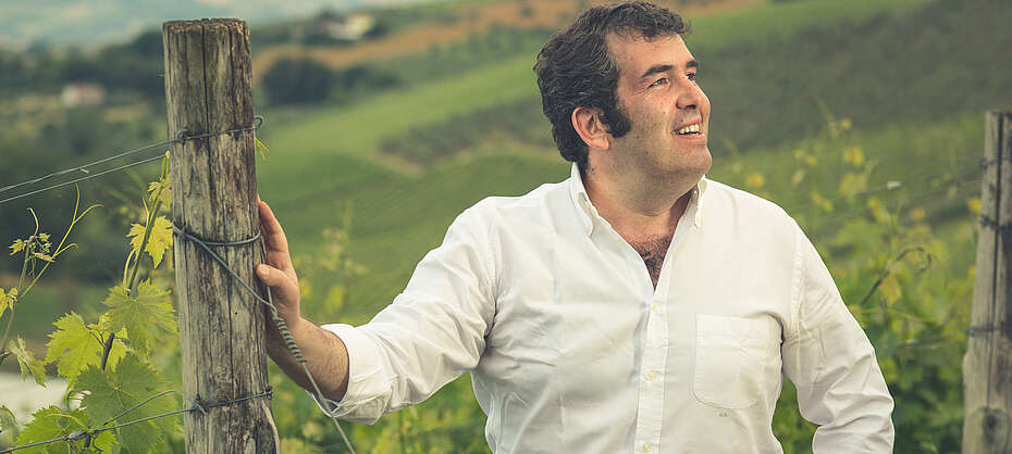 Italien-Wein-Abruzzen-Weingut Nicodemi-Alessandro Nicodemi im Weinberg