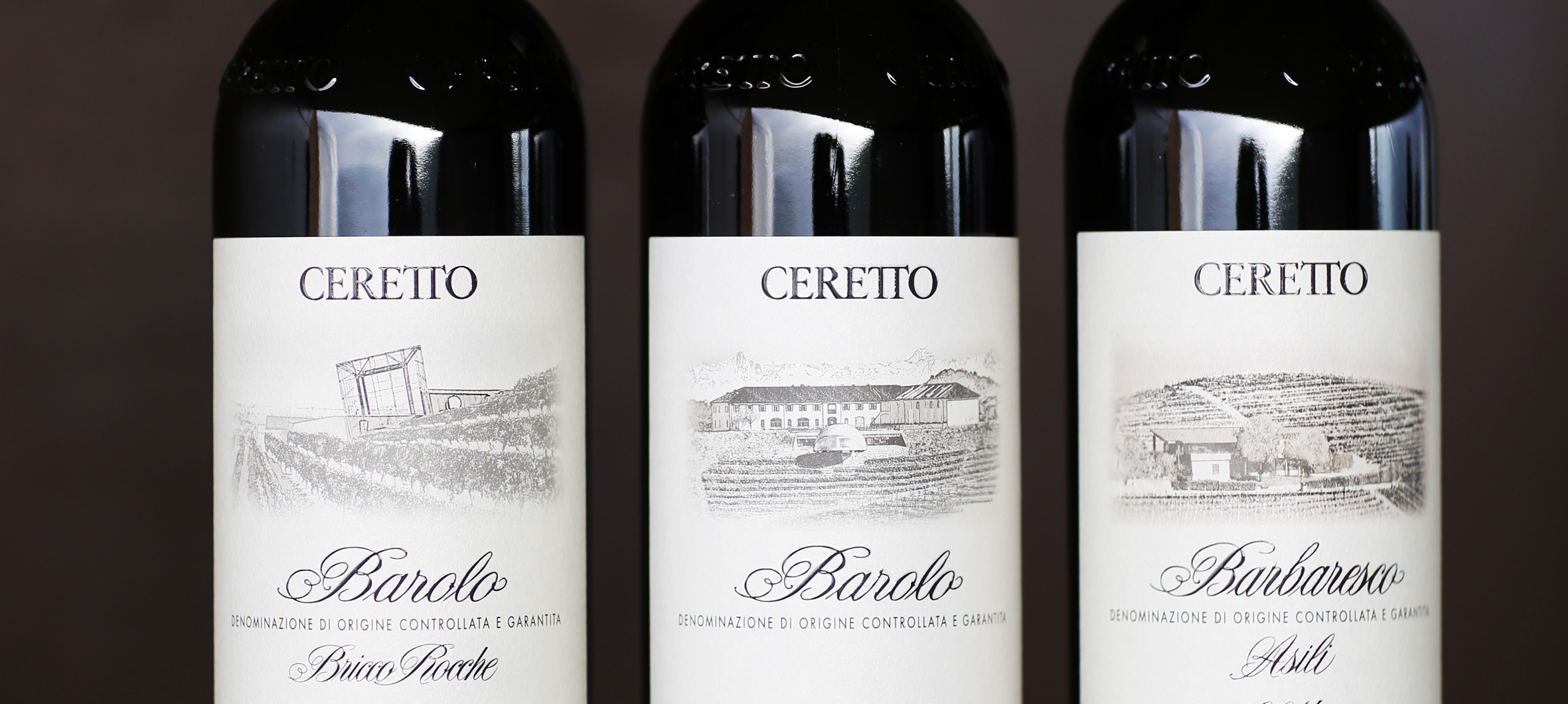 Italien-WEin-Piemont-Ceretto-Barolo-Spitenweinflaschen mit neuem Etikett